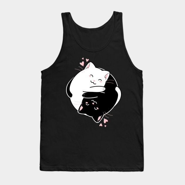 Kawaii Yin & Yang Cats Tank Top by NeonSunset